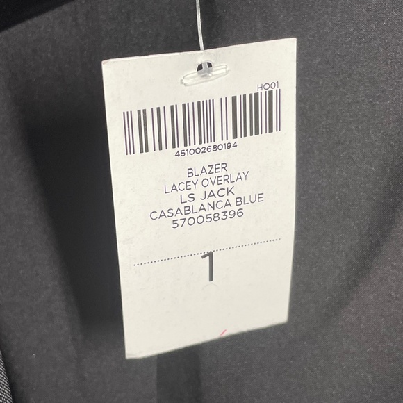 NEW Chicos Jacket Womens Small black blue floral lace blazer preppy - Picture 6 of 10